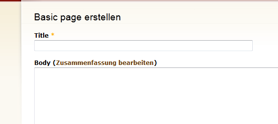 Titel und Text der Seite angeben